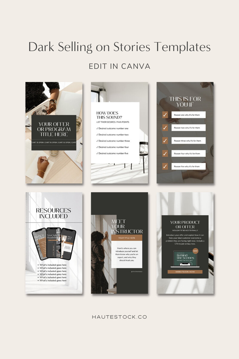 Customizable Canva templates to sell on social media