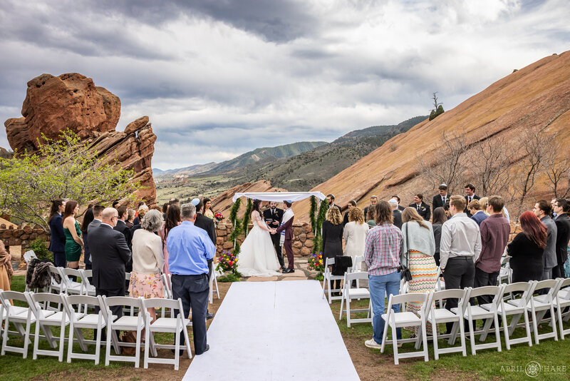 Outdoor Jewish Wedding Ceremony at Red Rocks Trading Post