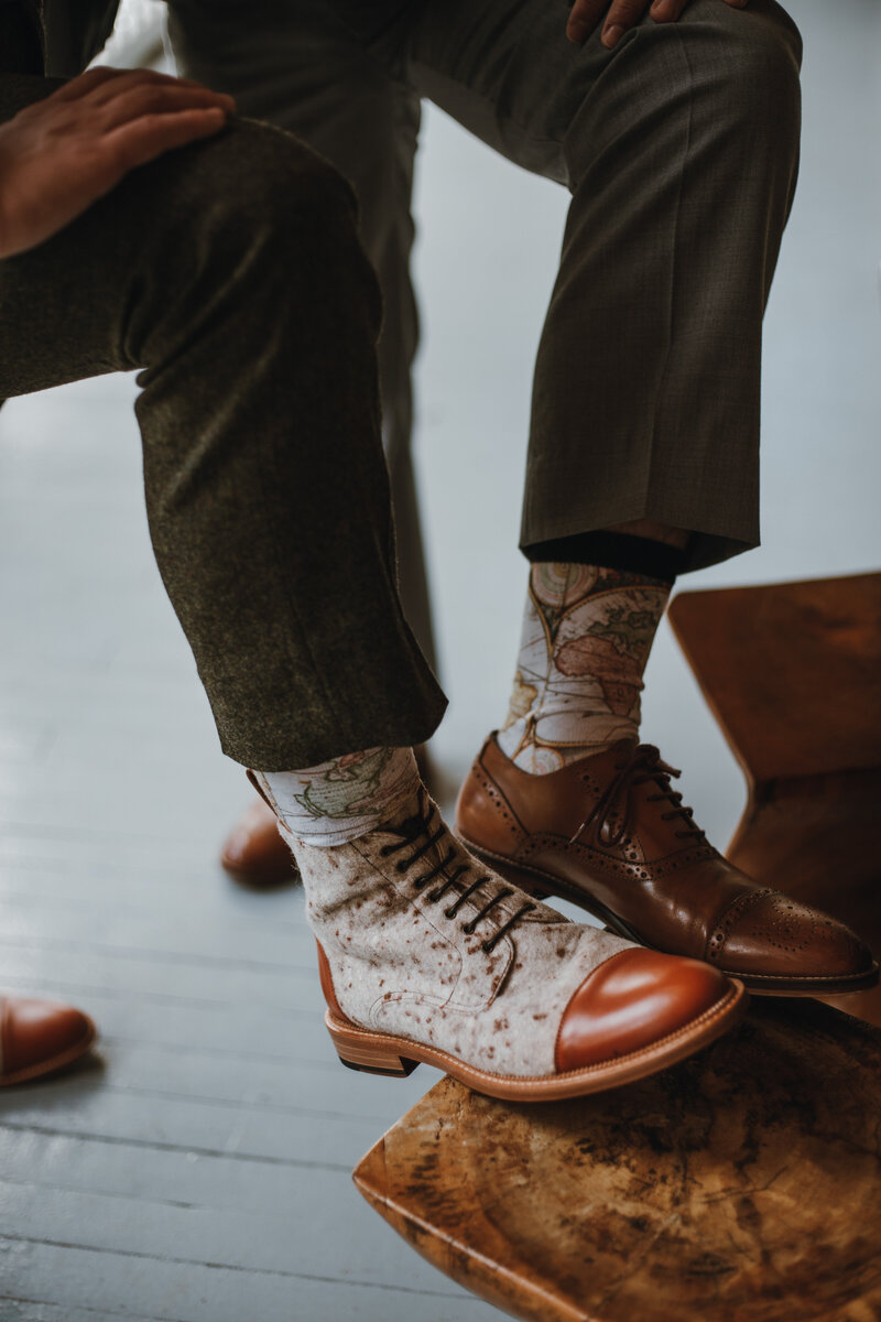 groom's socks and shoes