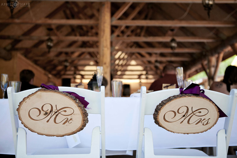 Rustic Wood Decor at Piney River Ranch Wedding Reception