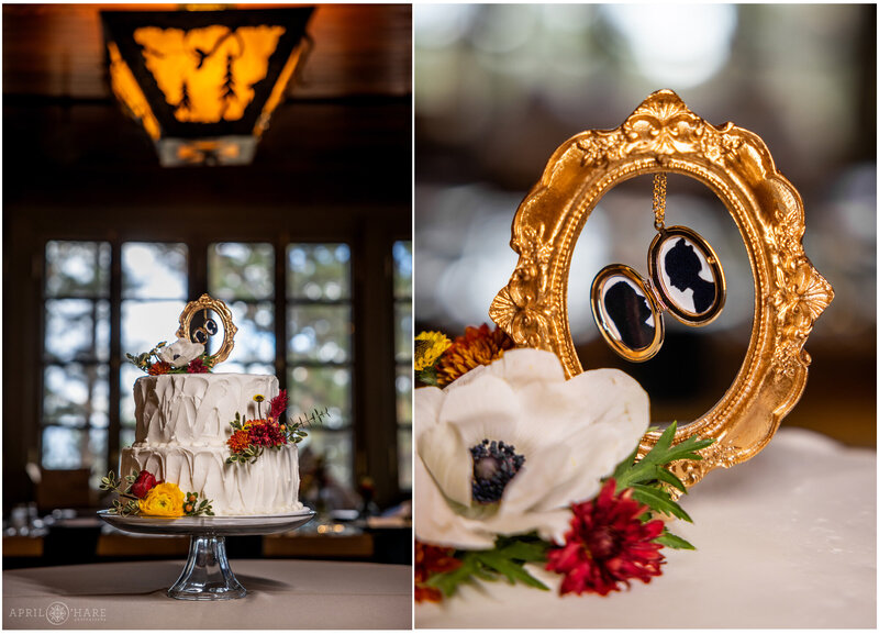 Wedding Cake Inside the Fireside Room at Boettcher Mansion on Lookout Mountain