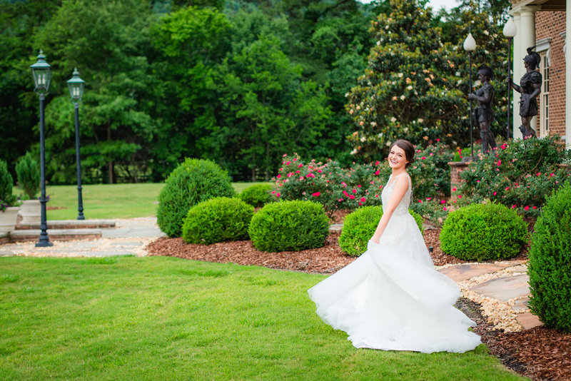 Bride and groom walking down the aisle at the Huntsville Botanical Garden
