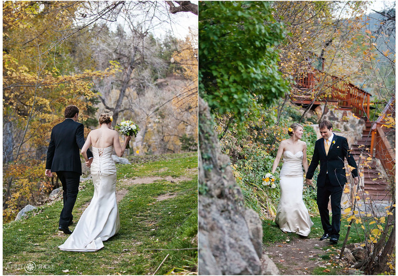 Beautiful fall color wedding pictures at Boulder Creek Wedgwood Weddings in Colorado
