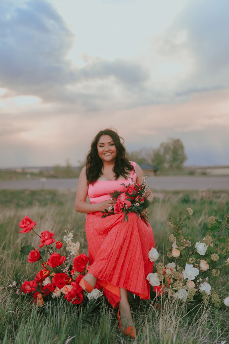 Adriana Luevano, the owner and lead designer of Floral Wild. A Colorado Wedding and Event Florists.
