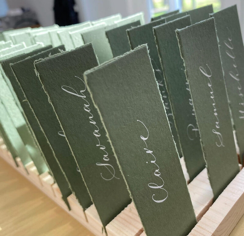 place cards with custom calligraphy