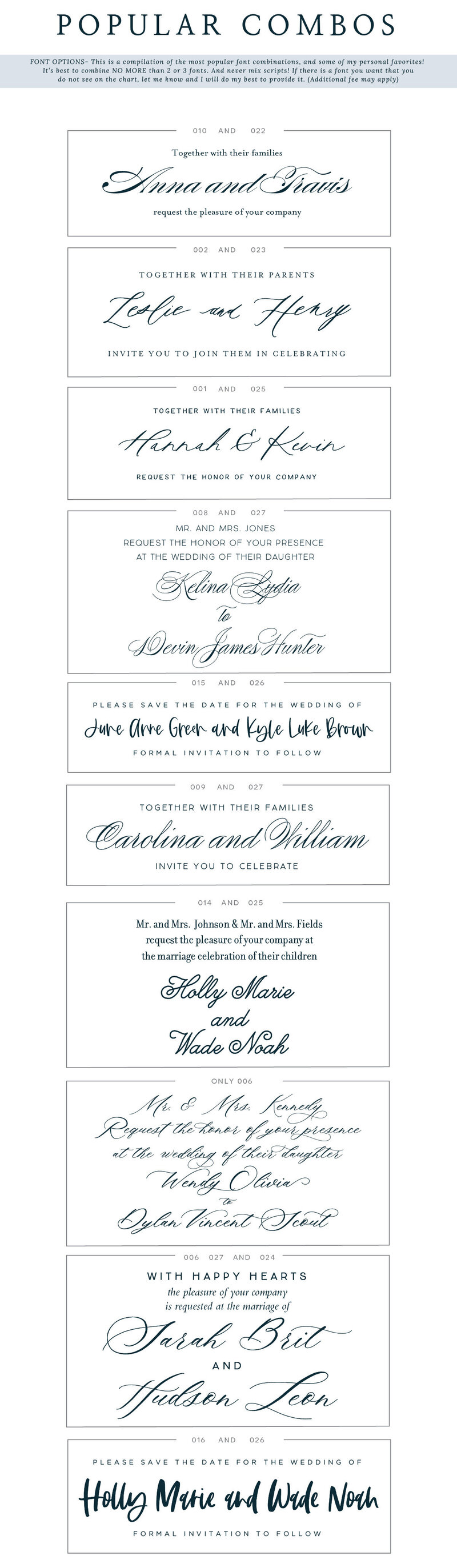 Feathered Heart Prints Popular Font Combinations