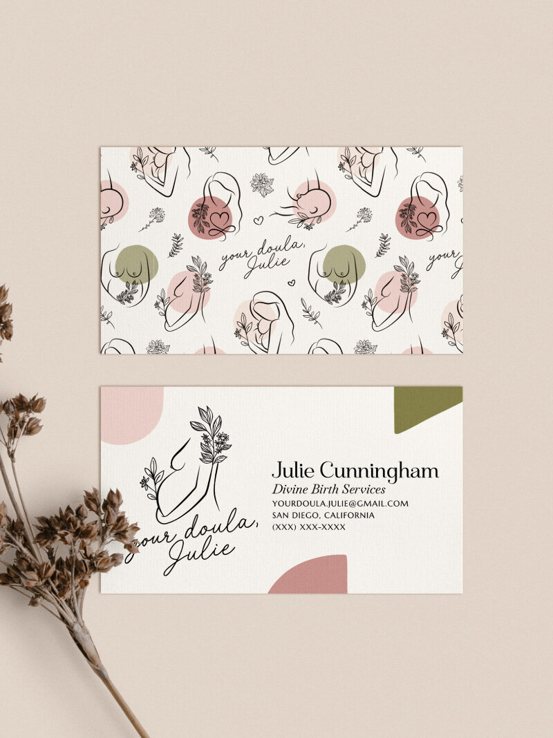 Business card design for a doula