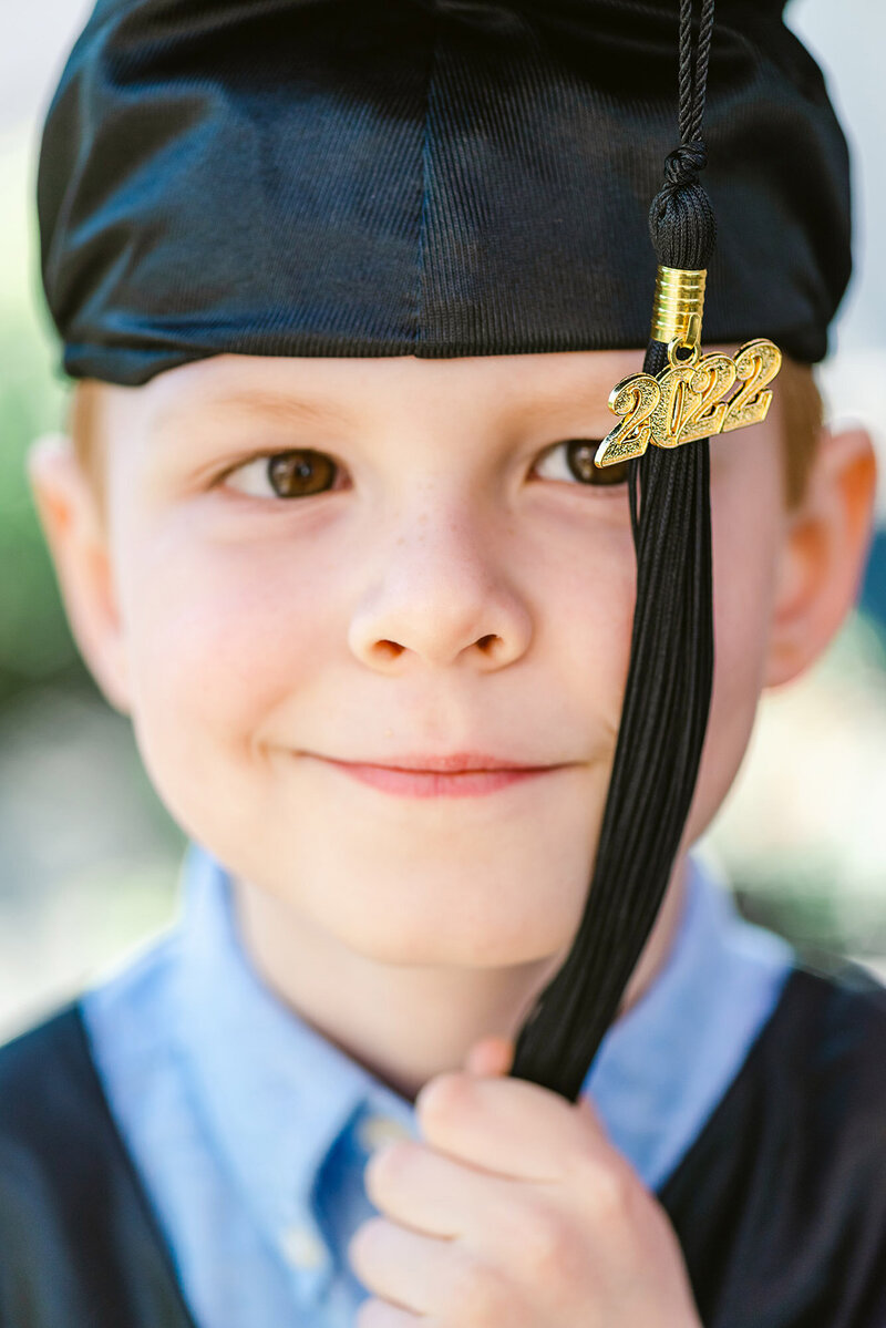 Kindergarten graduation cap and gown photoshoot