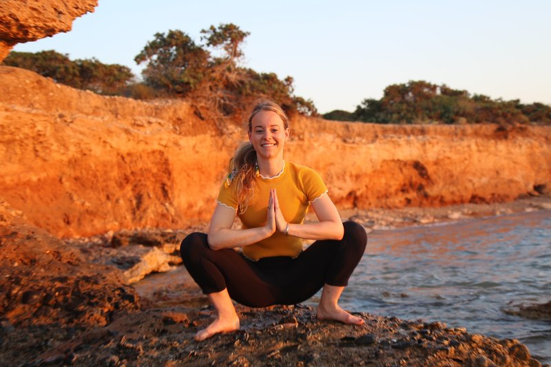 Malasana Pose in 300 Hour Yoga Teacher Training Program in Greece