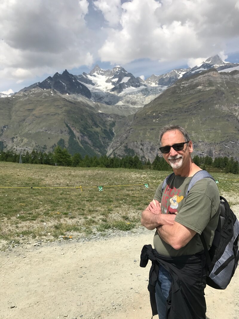 Dr. McVey poses in front of the Matterhorn mountain in Switzerland.
