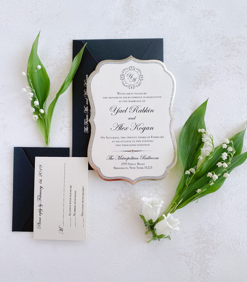Elegant classic wedding invitations 
