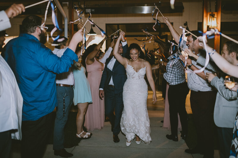 wedding exit with streamers at hilton head