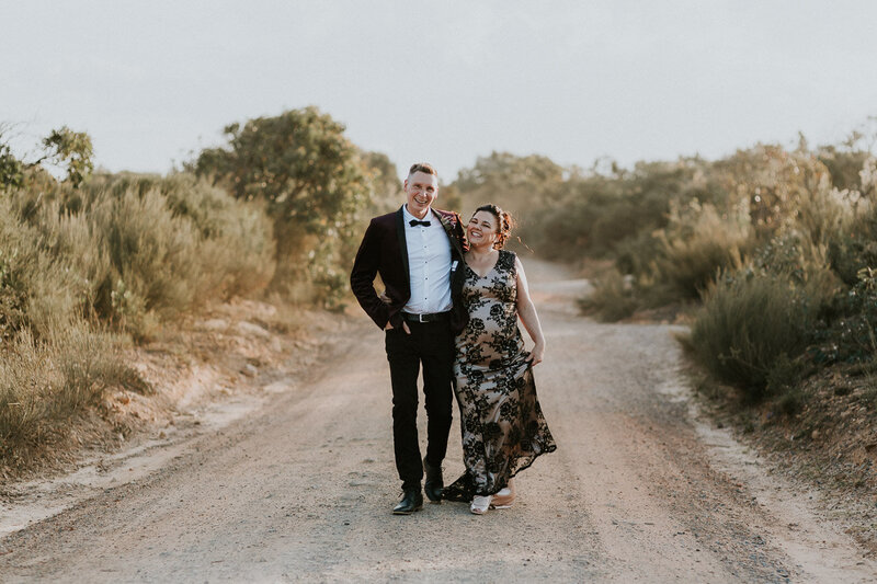 Happy, colourful and natural Wedding Photograph of Chris and Chantelle Perkins, the team behind Underatreehouse Photography. Photographed in Bouddi NP on the Central Coast