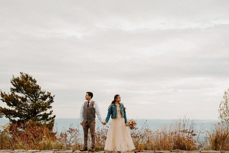 fall elopement at grayson highlands state park in virginia with custom wooden flowers from etsy