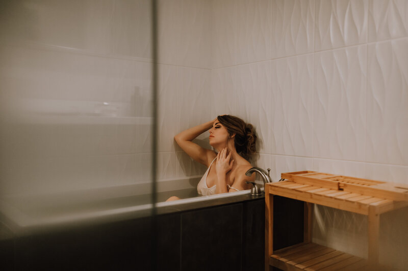 sensual boudoir in bathtub
