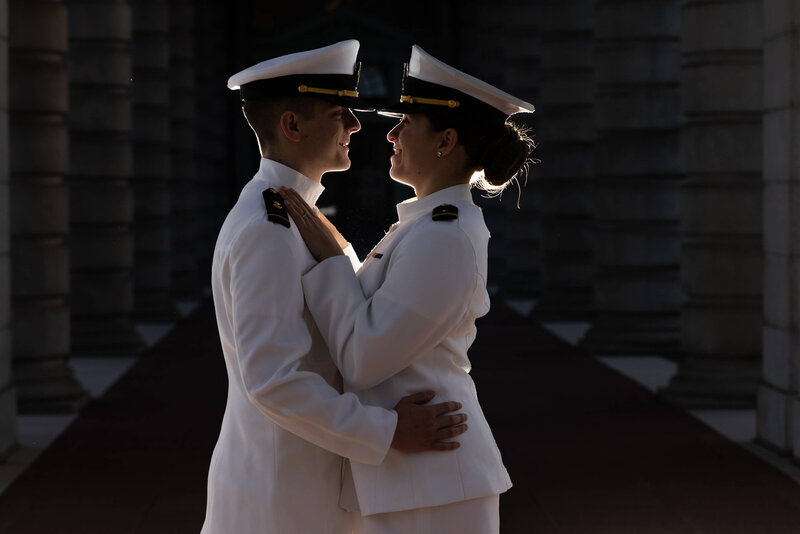 Naval Academy Engagement Couple by Kelly Eskelsen Photography in Annapolis.