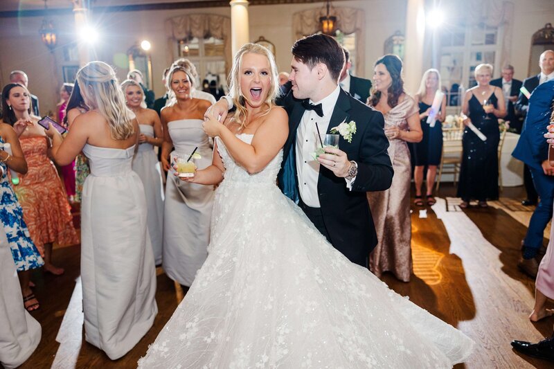 bride and groom dancing at reception by knoxville wedding photographer