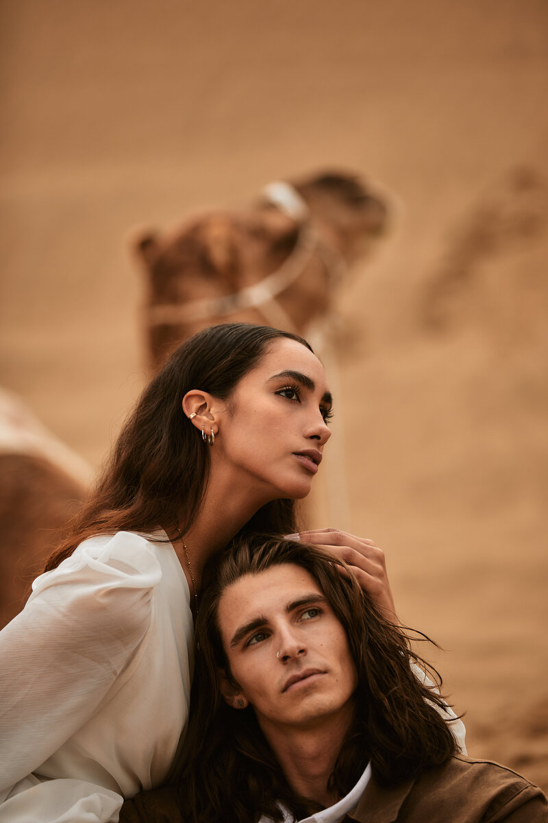 wedding in the sand dunes with camel Cleveland wedding photographer