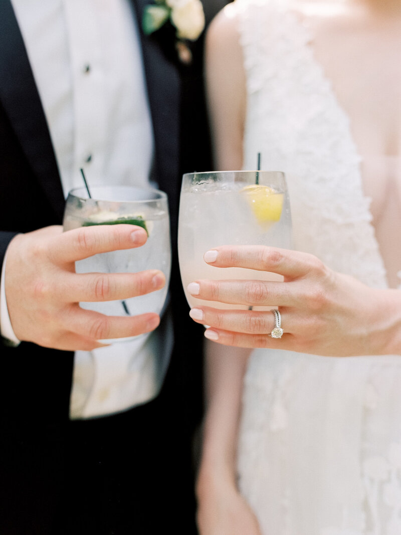 Bride and Groom with Signature Drinks