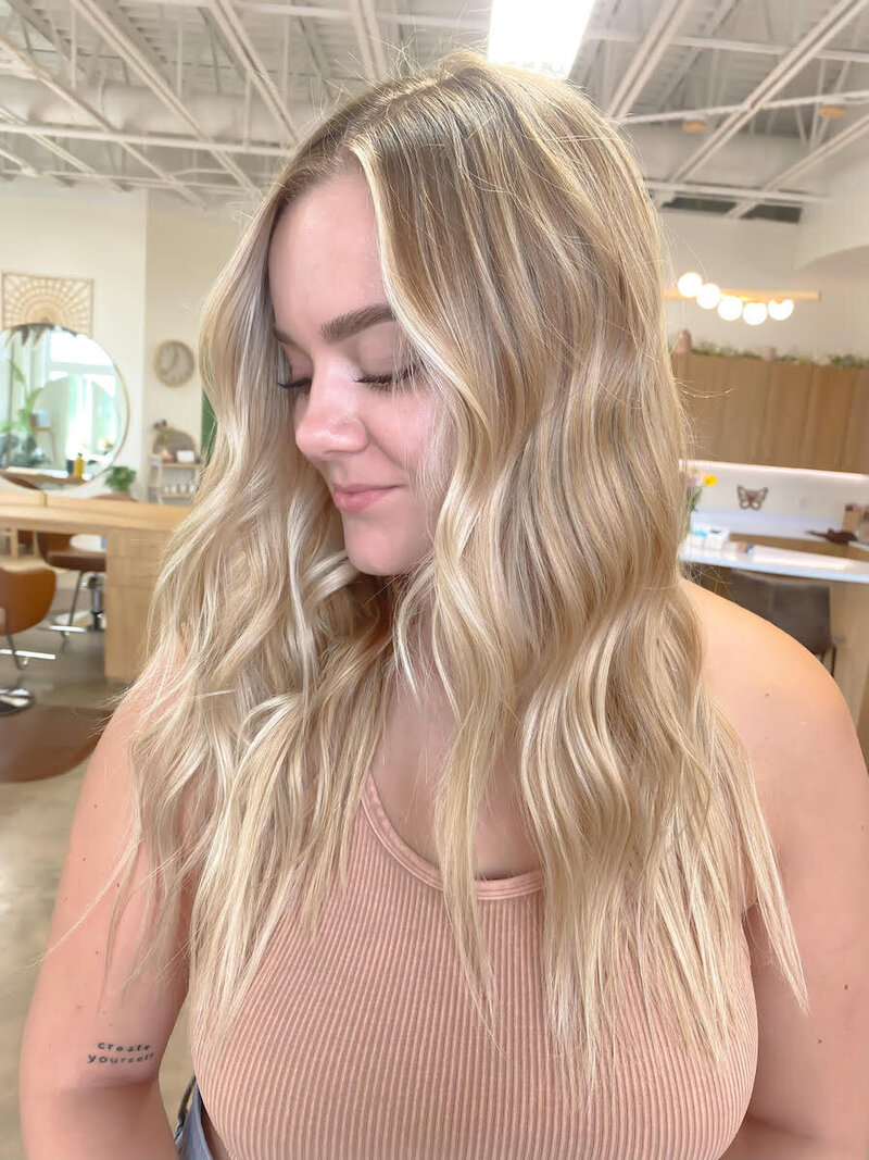Woman showing off her hair color