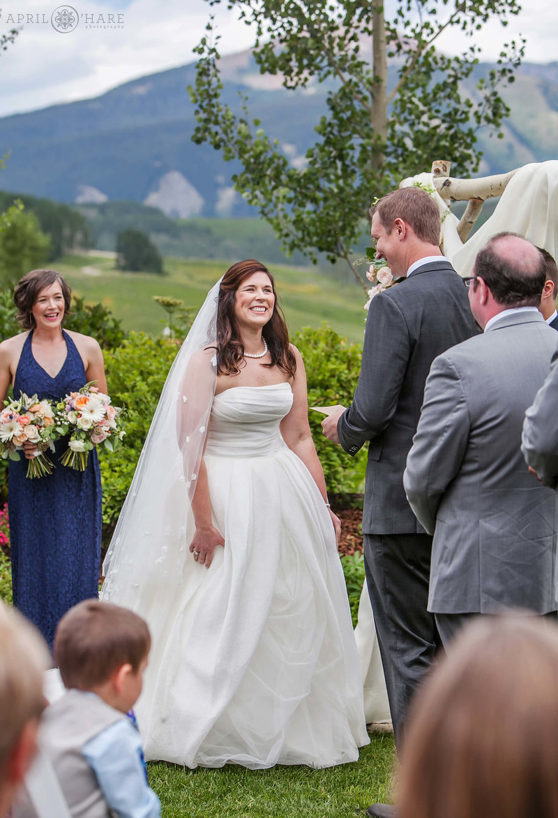 Happy wedding day at Mountain Wedding Garden Crested Butte Colorado