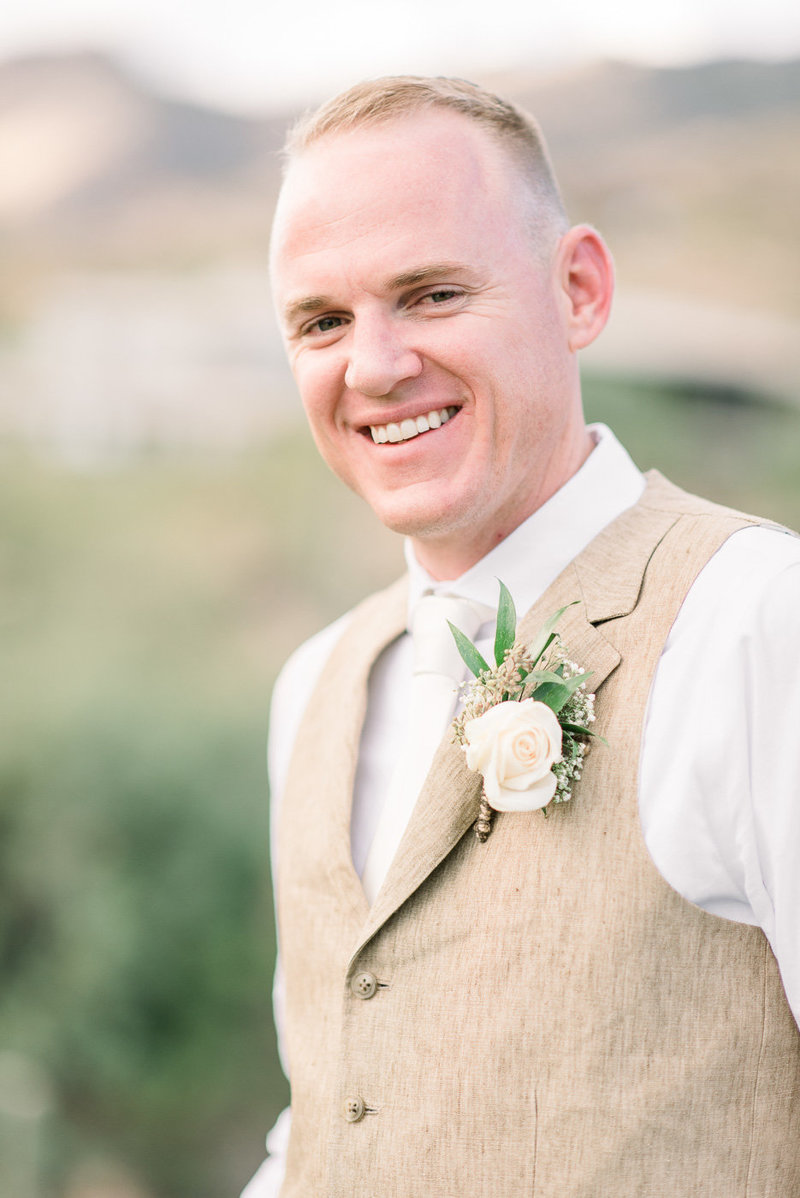 Lodge at Ventana Canyon Wedding Photo of Groom by Tucson Wedding Photographer Bryan and Anh of West End Photography
