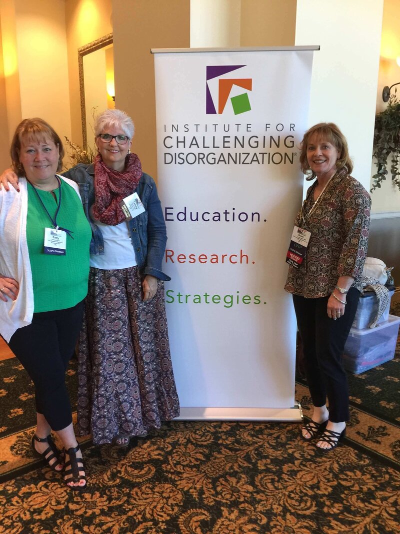 Tammy O'Neil and friends pose at the Institute for Challenging Disorganization conference