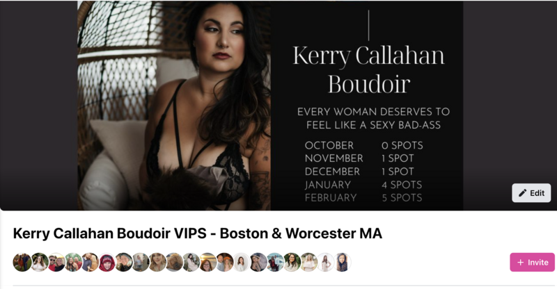 Facebook cover photo for boudoir photographer kerry callahan boudoir