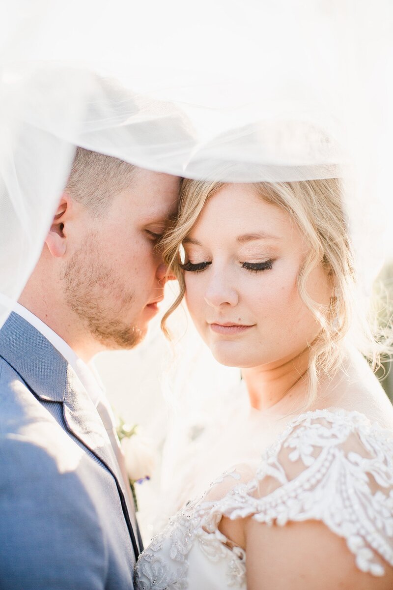 couple under veil by Knoxville Wedding Photographer, Amanda May Photos