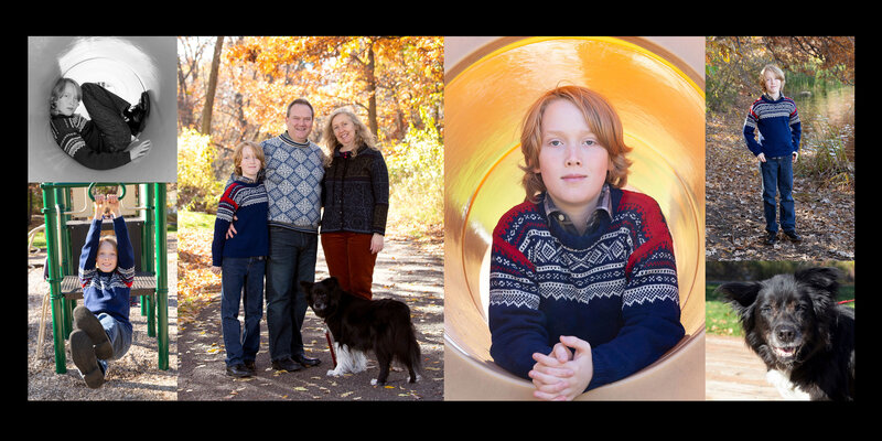 Family Portrait Collage outdoor in Fall