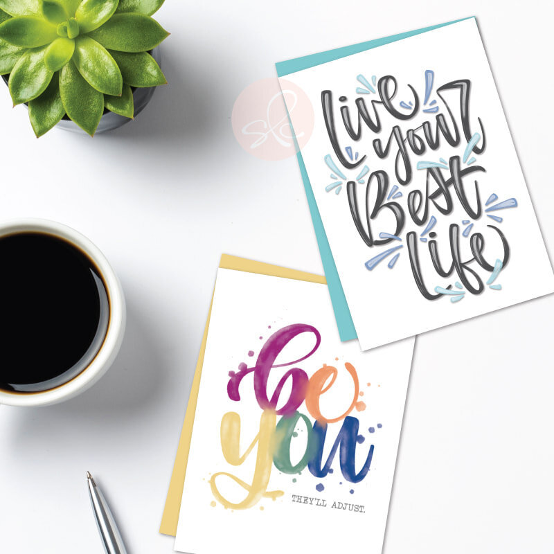 Custom hand lettered greeting cards