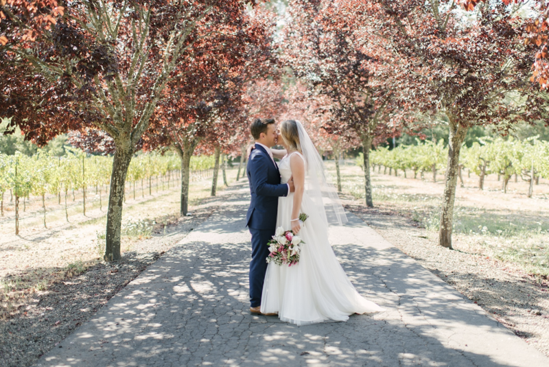 An adventurous couple traveled to Napa Valley for their beautiful winery wedding