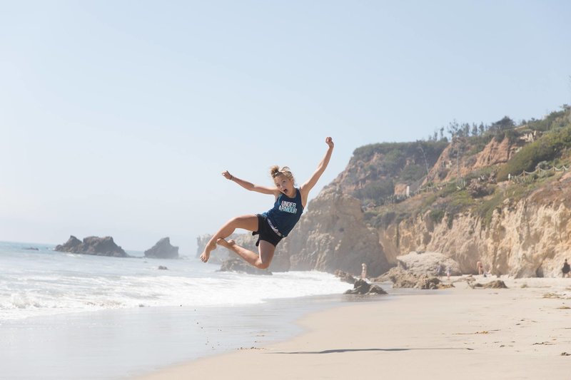 Katlyn Wood Jumping at Malibu Beach