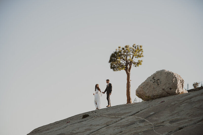 Bride and Groom at Olmsted Point in Yosemite National park