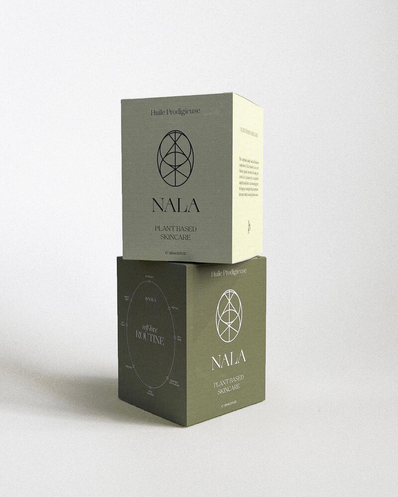 Nala is a premium skincare brand built on a foundation of geometric design and a commitment to self-love. With a holistic approach to beauty, Nala embraces mindfulness and promotes inner harmony. The brand's packaging designs reflect a concept of geometric balance, adding sophistication to its luxurious and conscious skincare products.