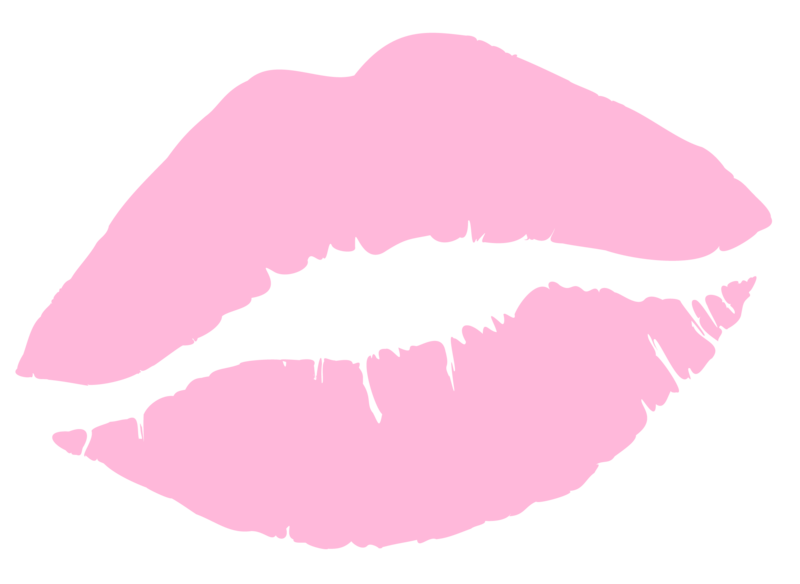 Pink lipstick kiss graphic for branding