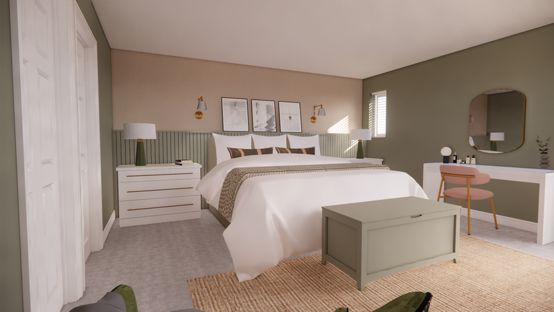 Interior master bedroom visual for Lisvane project