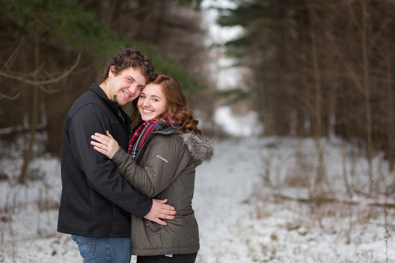 snowy engagement photos wooster ohio photographed by Jamie Lynette Photography  Canton Ohio Wedding and Senior Photographer