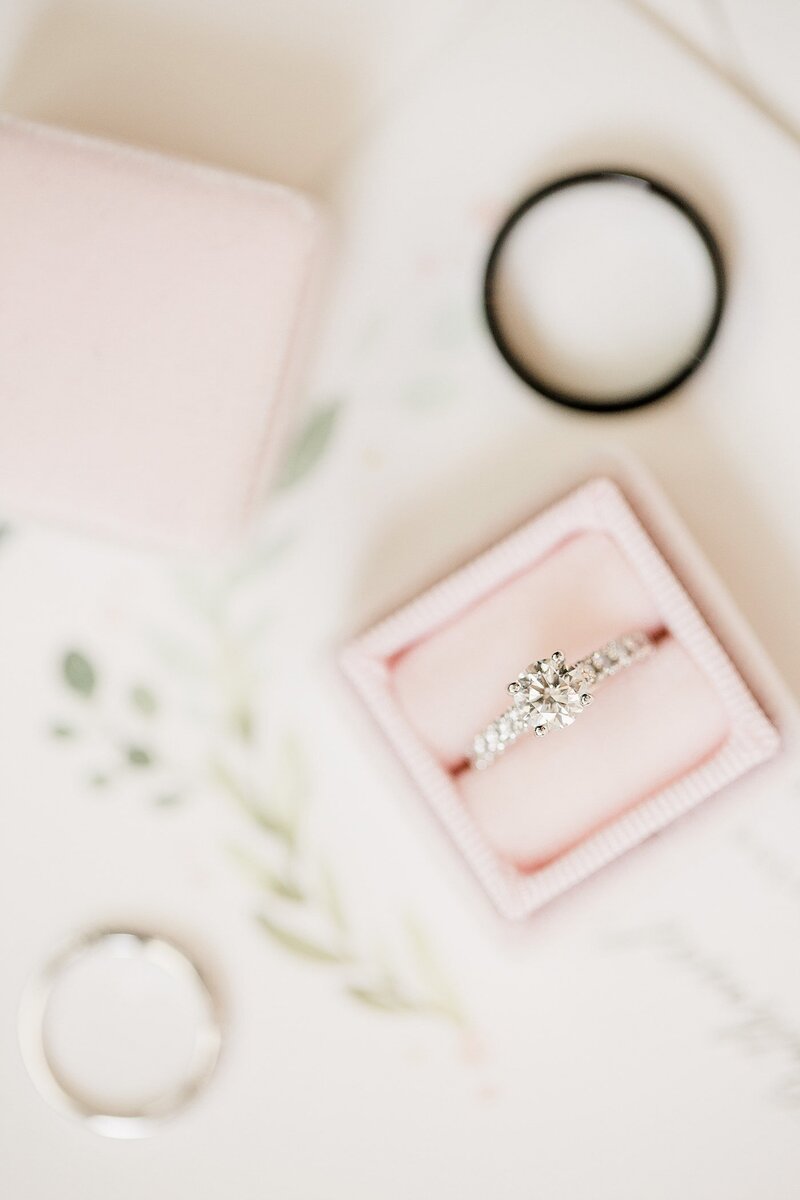 engagement ring in pink box by Knoxville Wedding Photographer, Amanda May Photos