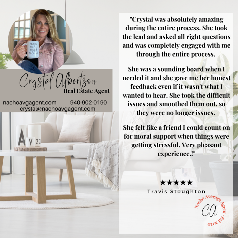 Review of Crystal Albertson Realtor from Paradise Texas
