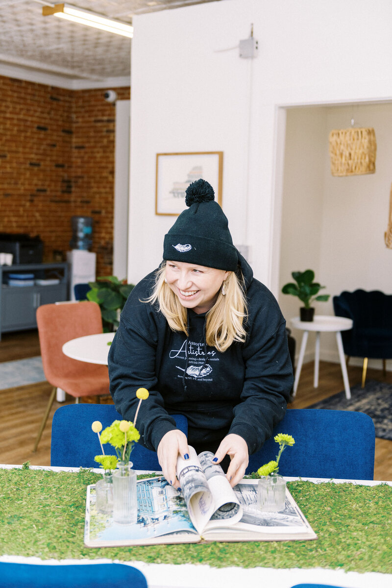 Behind the scenes styling an event for Lake City Coworking Photo courtesy of Lynne Reznick Photography