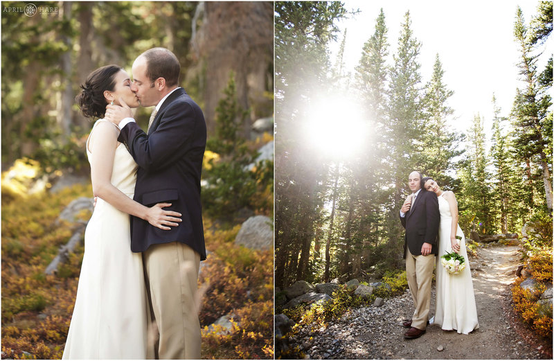 Beautiful wedding photos created for a fall color elopement at Indian Peaks Wilderness in Colorado