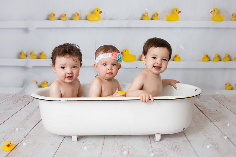 Triplets in a bath tub