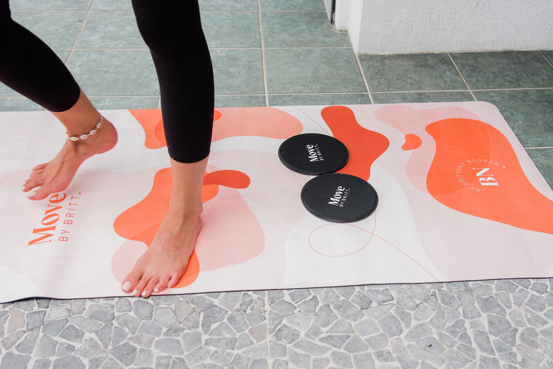 Yoga mat in full view of design