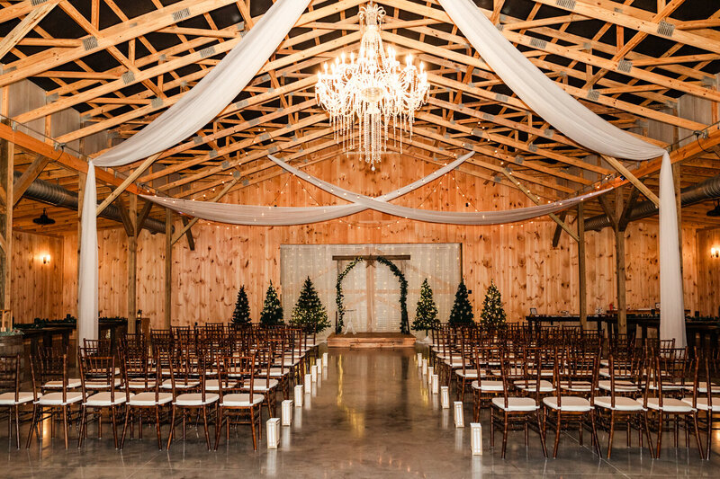 Rustic ceremony space of The Barn at Murphey Farm
