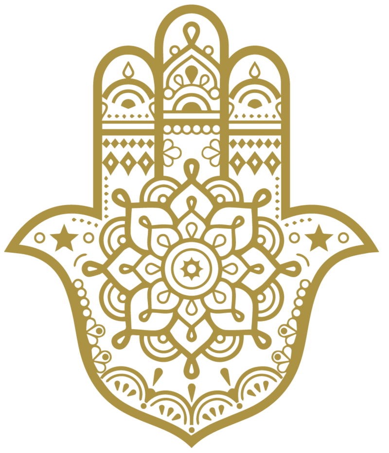 Decorative hand symbol.
