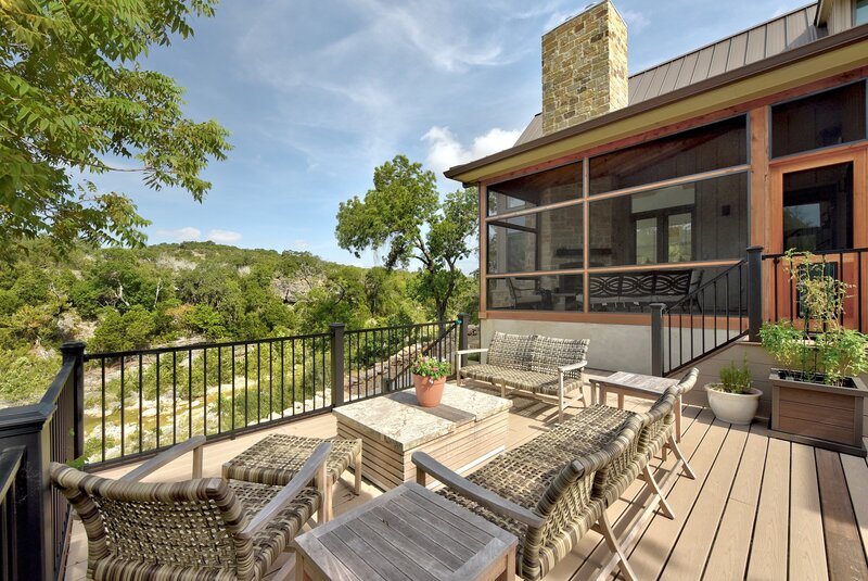 Deck on a ranch house rental in Hill Country