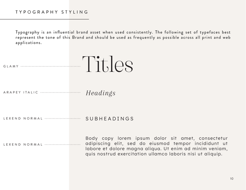Lisa Webb Brand Identity Style Guide_Typography Styling