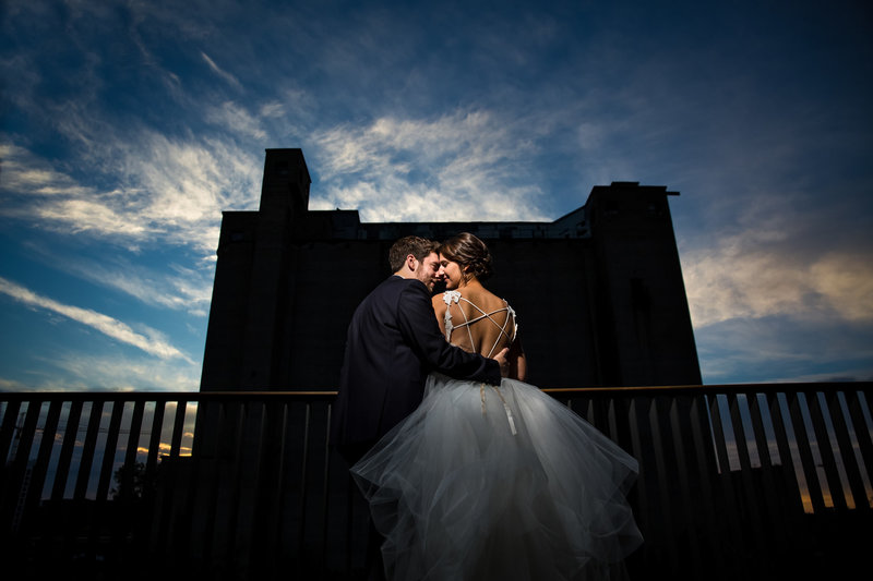 Couple at Surly brewery wedding