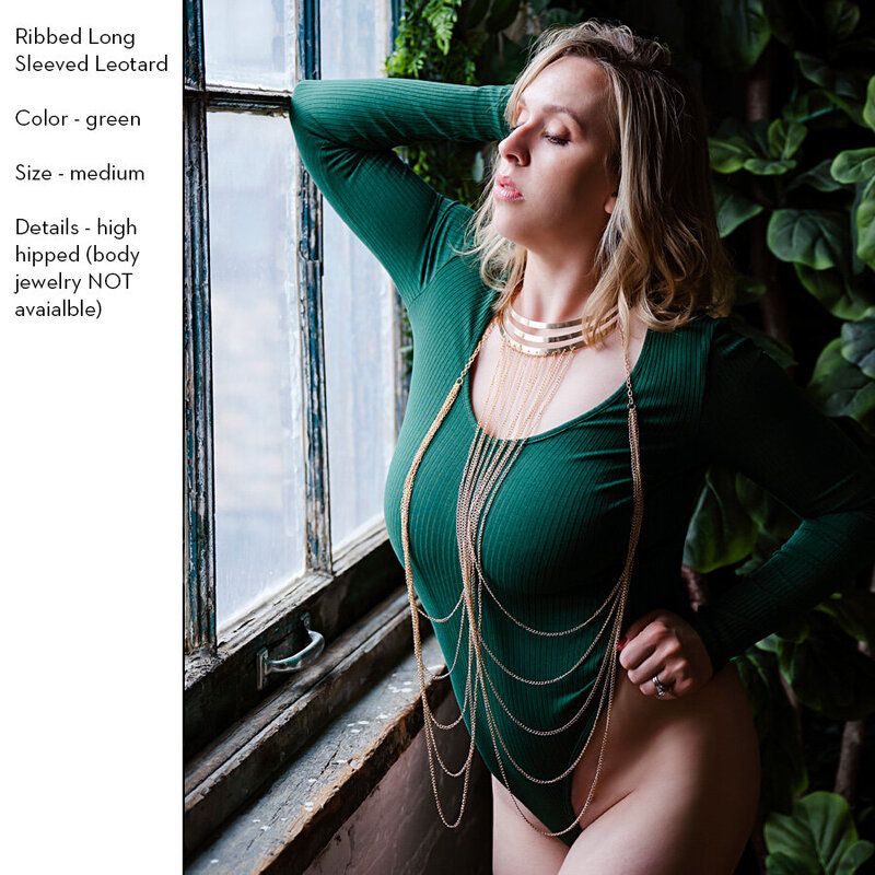 client closet - ribbed long sleeved leotard